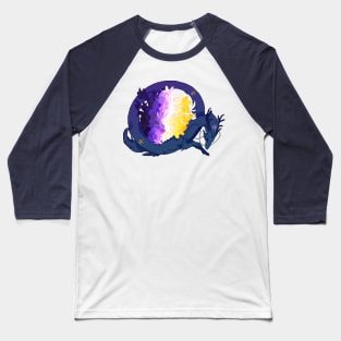 Nonbinary Pride Flag Flower Dragon Baseball T-Shirt